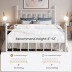 SHA CERLIN 14" Full Size Metal Platform Bed Frame/Victorian Headboard and - Image 7