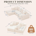 GRUSIGN 107'' Cloud Sectional Boneless Couches - Image 2