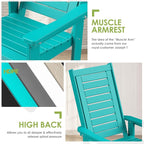 GREENVINES Outdoor Rocking Chairs | Set of 4 | Porch Rocker | HDPE Plastic | - Image 8