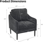 Mid Century Modern Accent Chair, Chenille Fabric Armchair - Image 2