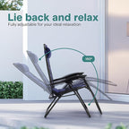 SereneLife Oversized Padded Zero Gravity Lounge Chair, Foldable Outdoor Patio - Image 5