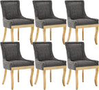 Upholstered Dining Chairs Set of 6, Modern Fabric Side Chairs by MZDOO