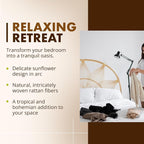 Kouboo Sunflower Rattan Queen Headboard Bedroom Bedroom Furniture Headboard - Image 4