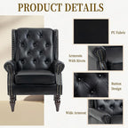 Mid-Century Wingback Chair, PU Leather Accent Chair Armchair - Image 4