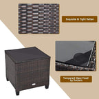 HAPPYGRILL 3 Pieces Patio Conversation Set, Outdoor Furniture Set PE Rattan - Image 4