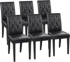 Welzona Upholstered Dining Chairs Set of 6, Button Tufted Parsons Dining Chair by WelzonaDirect