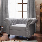 Living Room Chair, Modern Velvet Chesterfield Sofa Chair, Mid Century Single by RUSTYER