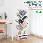 Yoobure Tree Bookshelf, 6 Tier Small Book Shelf Retro Floor Standing Bookcase - Image 7