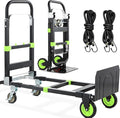 3-in-1 Folding Hand Trucks, 600Lbs Convertible Hand Truck Dolly, Heavy Duty by COOCHEER