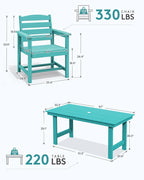SERWALL 7-Piece Patio Table Set, Outdoor HDPE Dining Furniture - Image 4