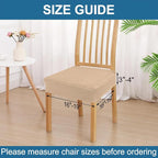 Smiry Waterproof Seat Covers for Dining Room Chairs Set of 6, Stretch Jacquard - Image 2