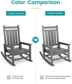 SERWALL Outdoor Rocking Chair Set of 4, HDPE Rocking Chair - Image 9