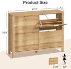 YOMILUVE Shoe Cabinet Storage for Entryway, Fluted Shoe Cabinet - Image 2