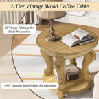 Solid Wood Coffee Table Set for Living Room, Coffee Table & 2 End Side Table - Image 6