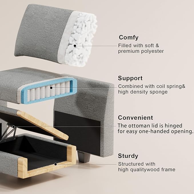 Belffin Standard Ottoman with Storage - Image 4
