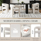 Modern Chenille Dining Chairs Set of 2, Upholstered Barrel Chairs - Image 4
