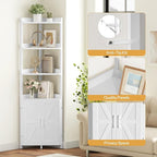 HOOBRO Corner Shelf with Storage, Tall Corner Cabinet, 5-Tier Bookshelf Stand - Image 6