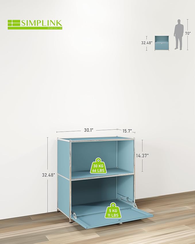 32.5-Inch Flip-Top Side Table & Buffet Cabinet - Image 3