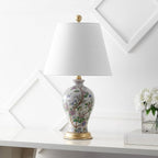 JONATHAN Y 24" Multi-Colored/Gold French Country Ceramic Floral Urn Table Lamp - Image 2