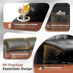 Reclining Loveseat, 55.1" RV PU Leather Wall Hugger Recliner Love Seats Sofa - Image 6