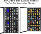 Shot Glass Display Case Large Wooden Cabinet Rack Holder Wall Mounted Black - Image 4