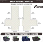 TAOCOCO 100% Waterproof Oversized Loveseat Recliner Cover, Non Slip Split Couch - Image 2