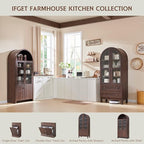IFGET 71" Tall Arched Kitchen Pantry Cabinet, Wood Kitchens Storage Cabinets - Image 6