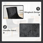Upholstered Dining Chairs Set of 2, Modern Fabric Side Chairs - Image 5