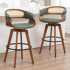 Set of 2 Rattan Swivel Counter Stools by KUNZENTLIVING