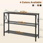 Hoctieon Industrial Console Table, 3 Tier Entryway Table, Hallway Table - Image 2