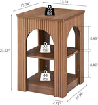 weselon End Table with 3-Tier Storage, Mid-Century Modern Side Table with - Image 2