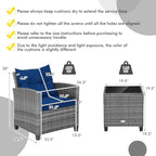 Tangkula 3 Pieces Patio Furniture Set, Outdoor PE Rattan Conversation Chair Set - Image 9