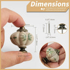 Ivory Pumpkin Knobs 6 Pack Ceramic Cabinet Knobs Vintage Drawer Pulls - Image 4