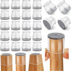 24 Pcs Chair Leg Floor Protectors Round, Silicone Felt Furniture Leg Pads Caps by Ansible