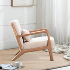 INZOY Mid-Century Modern Accent Chair Set of 2, Upholstered Living Room Chairs - Image 7