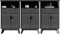 Fatmok Buffet Cabinet with Storage Set od 3, Wood Buffet Sideboard Console Table by Fatmok