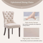 KCC Velvet Dining Chairs Set of 4, Upholstered High-end Tufted Dining Room Chair - Image 4