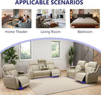 Power Recliner Sofa Set, Living Room Furniture Sets, Leather Reclining Sofa Set - Image 8