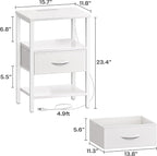 SUPERJARE Nightstand with Charging Station, Bed Side Table with Adjustable - Image 3
