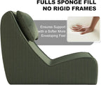 Giant Bean Bag Chair for Adults, Corduroy Chaise Lounge - Image 4
