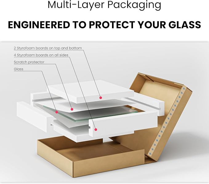 Dulles Glass 12 inch Square Glass Table Top - Image 7