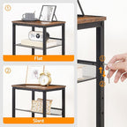 HOOBRO Side Table, 3-Tier Tall End Telephone Table - Image 6