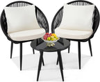 wildformers 3 Pieces Bistro Set, Woven Rope Chair by wildformers