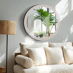 24 Inch Farmhouse Round Wood Mirror - Image 3