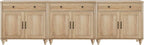 WAMAPT Oak Buffet Cabinet with 6 Doors and 3 Drawers, Large Coffee Bar Table - Image 9
