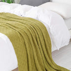 BOURINA Olive Green Throw Blanket 50x60 Inches Throw Textured Solid Soft Sofa - Image 6