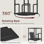 MAHANCRIS 5-Tier Rotating Bookshelf, Freestanding Corner Bookshelf, 360° - Image 6