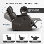 Lexicon Manual Reclining Loveseat, Faux Leather Loveseat Recliner, Wall Hugger - Image 4
