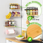 Magnetic Shelf for Fridge with Wood Lid, Fruit Potato and Onion Storage Bins - Image 2