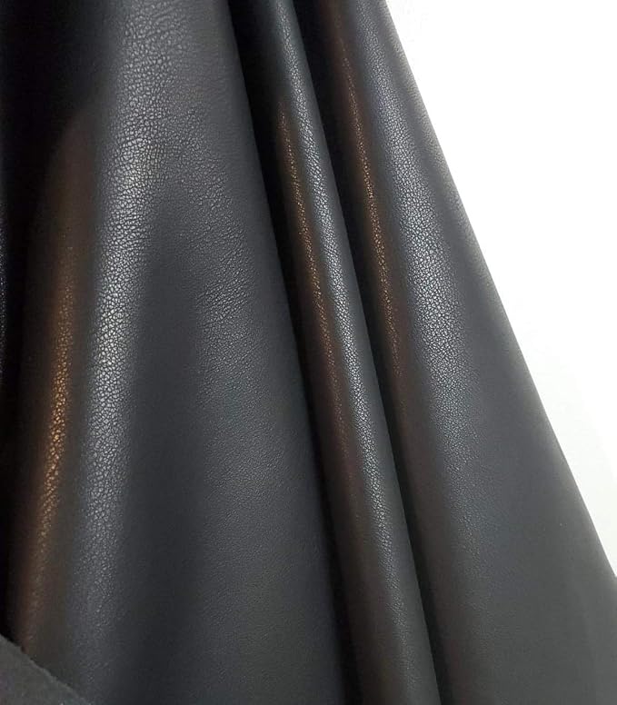 Black Faux PU Leather Fabric Sheet by The Yard Synthetic Pleather 0.7 mm Nappa - Image 3